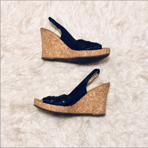 Nicole Java Leather Wedge Sandals - Picture 2 of 8